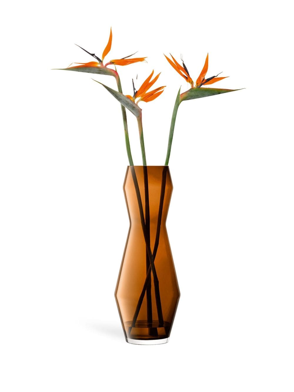 Shop Lsa International Sculpt Glass Vase (65cm X 25cm) In Brown