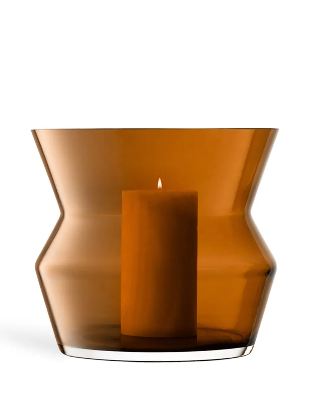 Shop Lsa International Sculpt Glass Vase (23cm X 26cm) In Brown