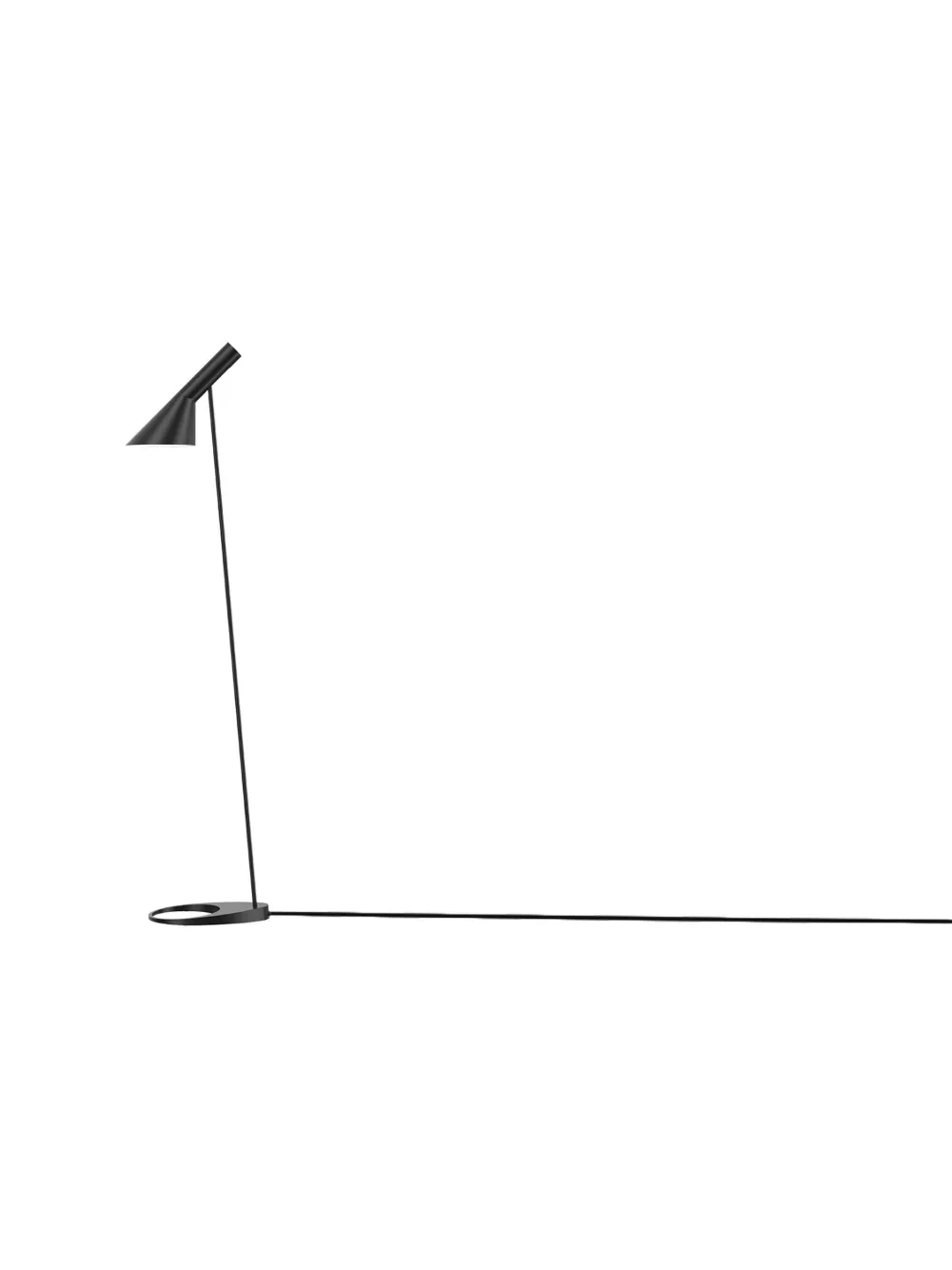 Louis Poulsen Aj Floor Lamp (130cm X 27.5cm) In Black