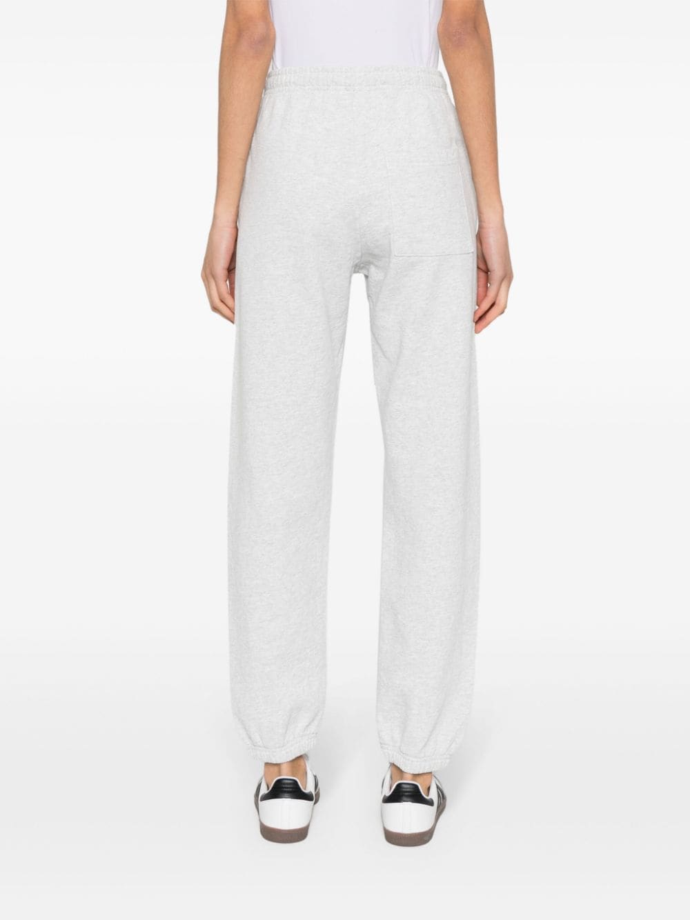 Shop Sporty And Rich Logo-printed Mélange Trousers In Grey