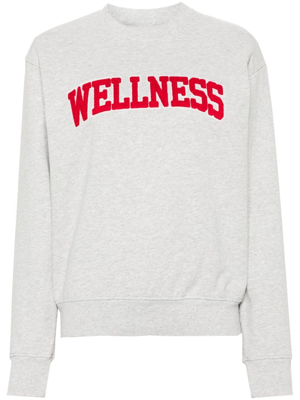 Sporty And Rich Logo-patch Mélange Sweatshirt In Grey