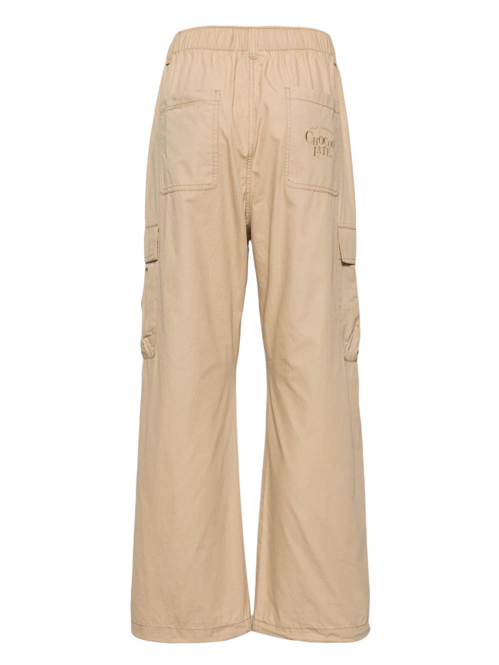 Shop Chocoolate Logo-embroidered Cotton Cargo Trousers In Braun