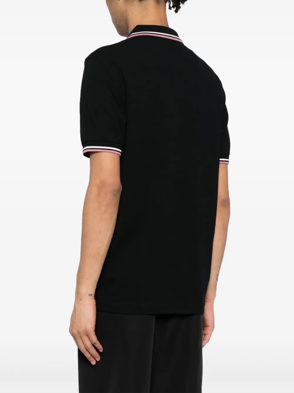 Fred Perry Poloshirt met dubbele kraag Zwart