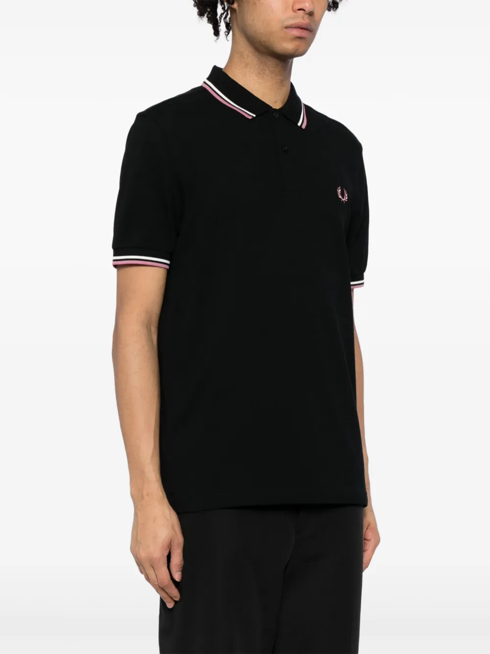 Fred Perry Poloshirt met dubbele kraag Zwart