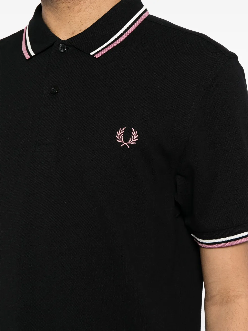 Fred Perry Poloshirt met dubbele kraag Zwart