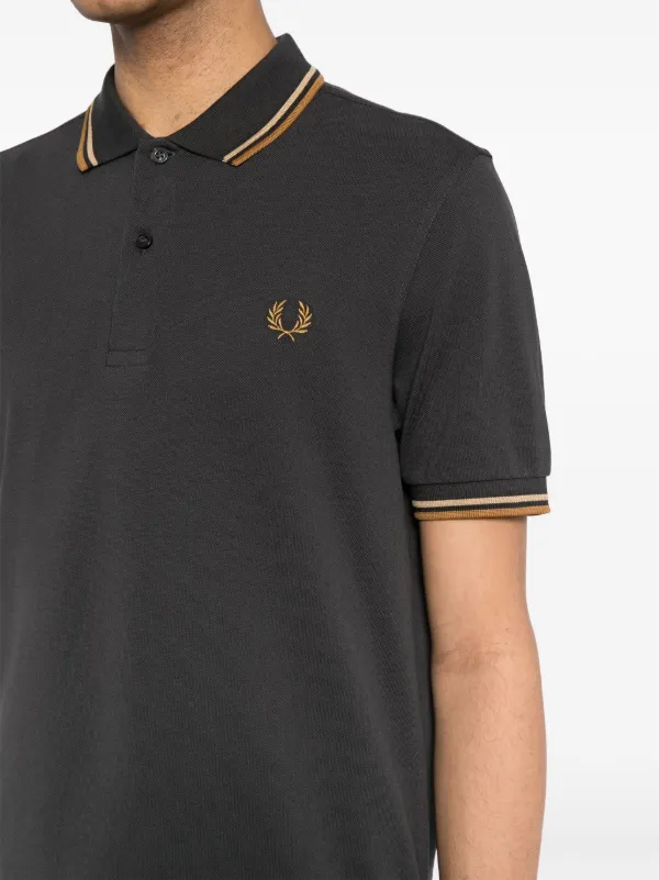 Fred Perry Twin Tipped Polo Shirt | Grey | FARFETCH CA