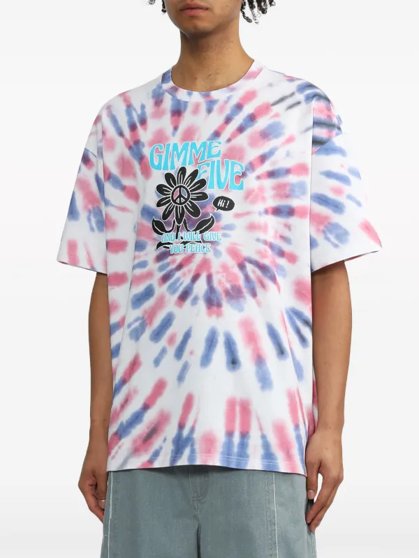 FIVE CM slogan-print tie-dye T-shirt | White | FARFETCH JO