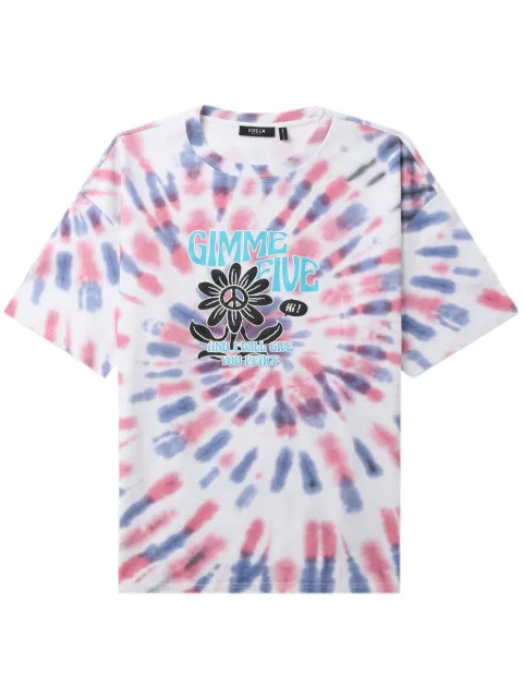 FIVE CM slogan-print tie-dye T-shirt