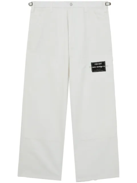 izzue pantalones anchos con parche del logo