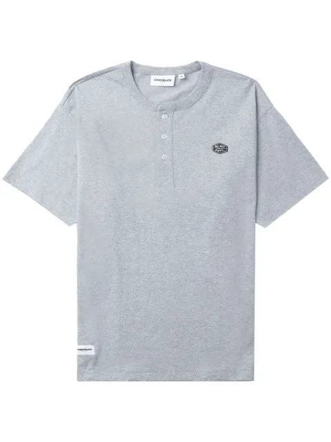CHOCOOLATE logo-patch cotton Henley T-shirt