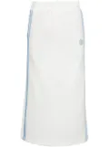 CHOCOOLATE floral-appliqué track skirt - White