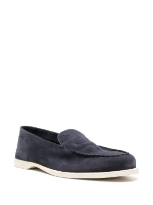 ken］JOHN LOBB ネイビー スエード ローファー JOHN LOBB】ジョンロブ ロペス コインローファー スエード