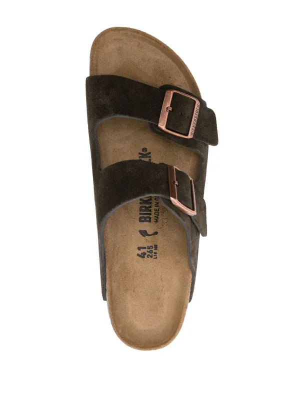 Birkenstock Arizona Buckled Suede Sandals Brown FARFETCH EG