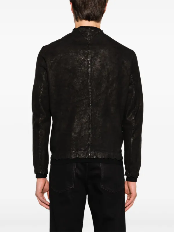 ジャケット・アウター salvatore santoro lether jaket black 46 Salvatore Santoro zip-up Leather Bomber Jacket | Black | FARFETCH ID