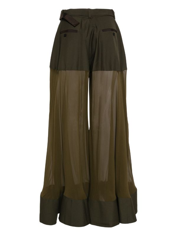 High waisted silk shops trousers