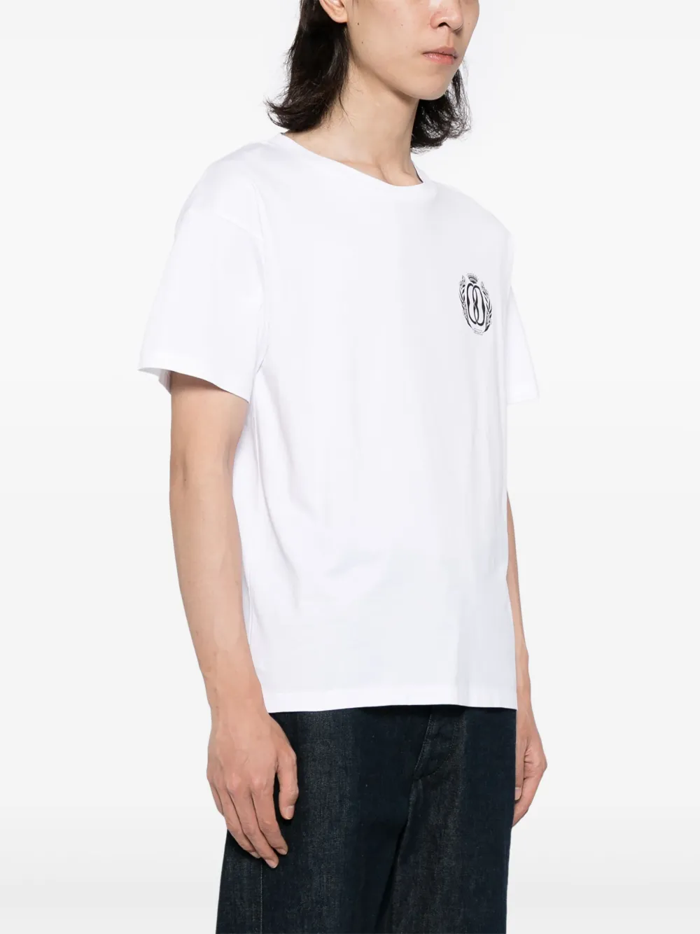 Shop Bally Logo-print Organic Cotton T-shirt In White