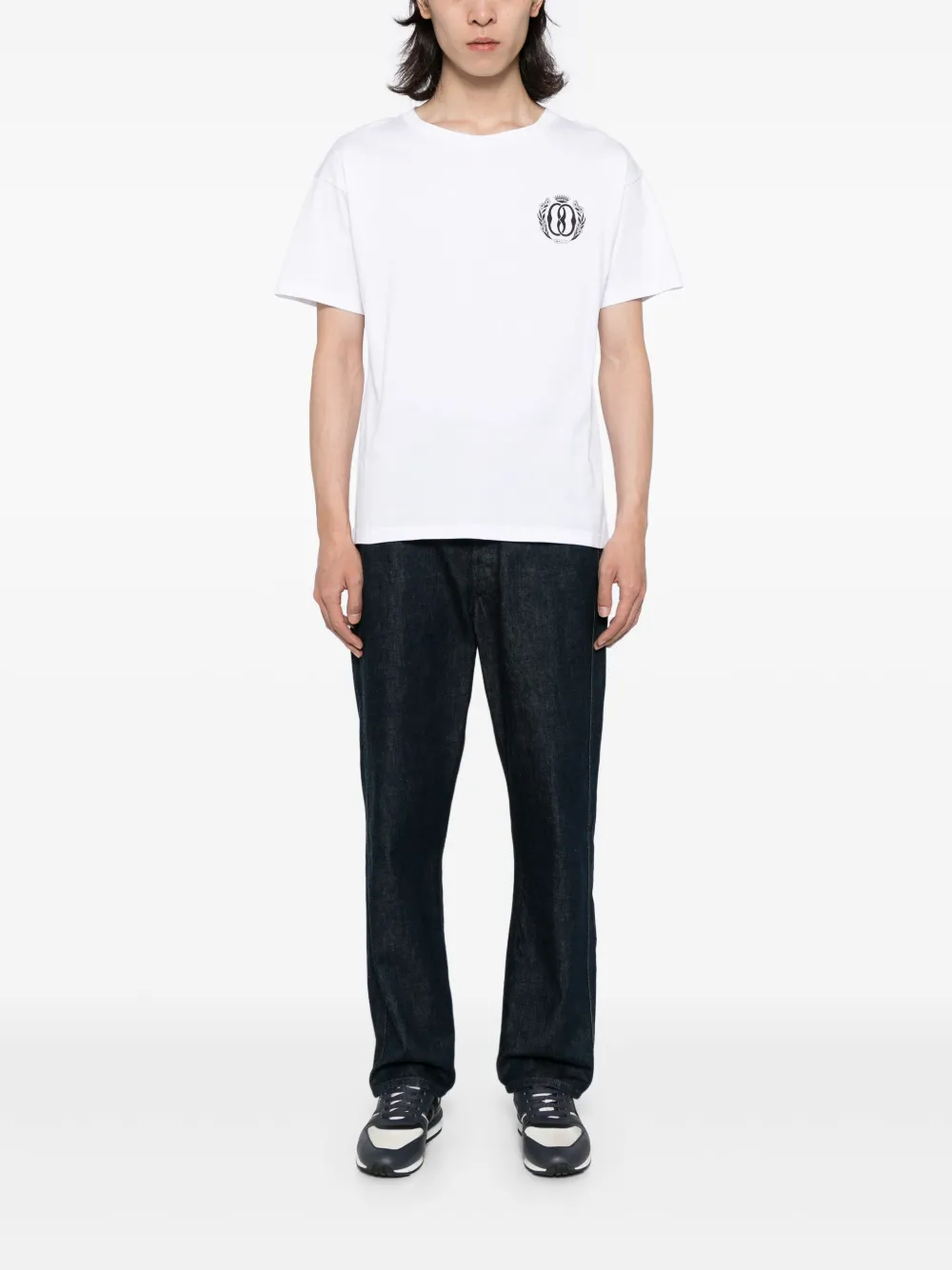 Shop Bally Logo-print Organic Cotton T-shirt In White