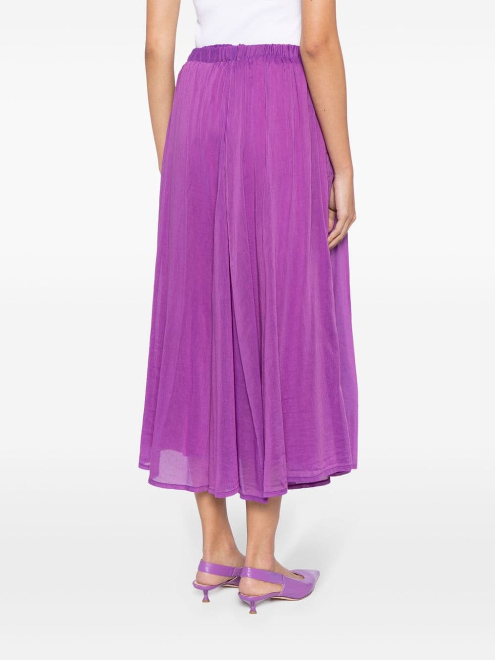 Shop Forte Forte High-waisted Midi Skirt In Purple