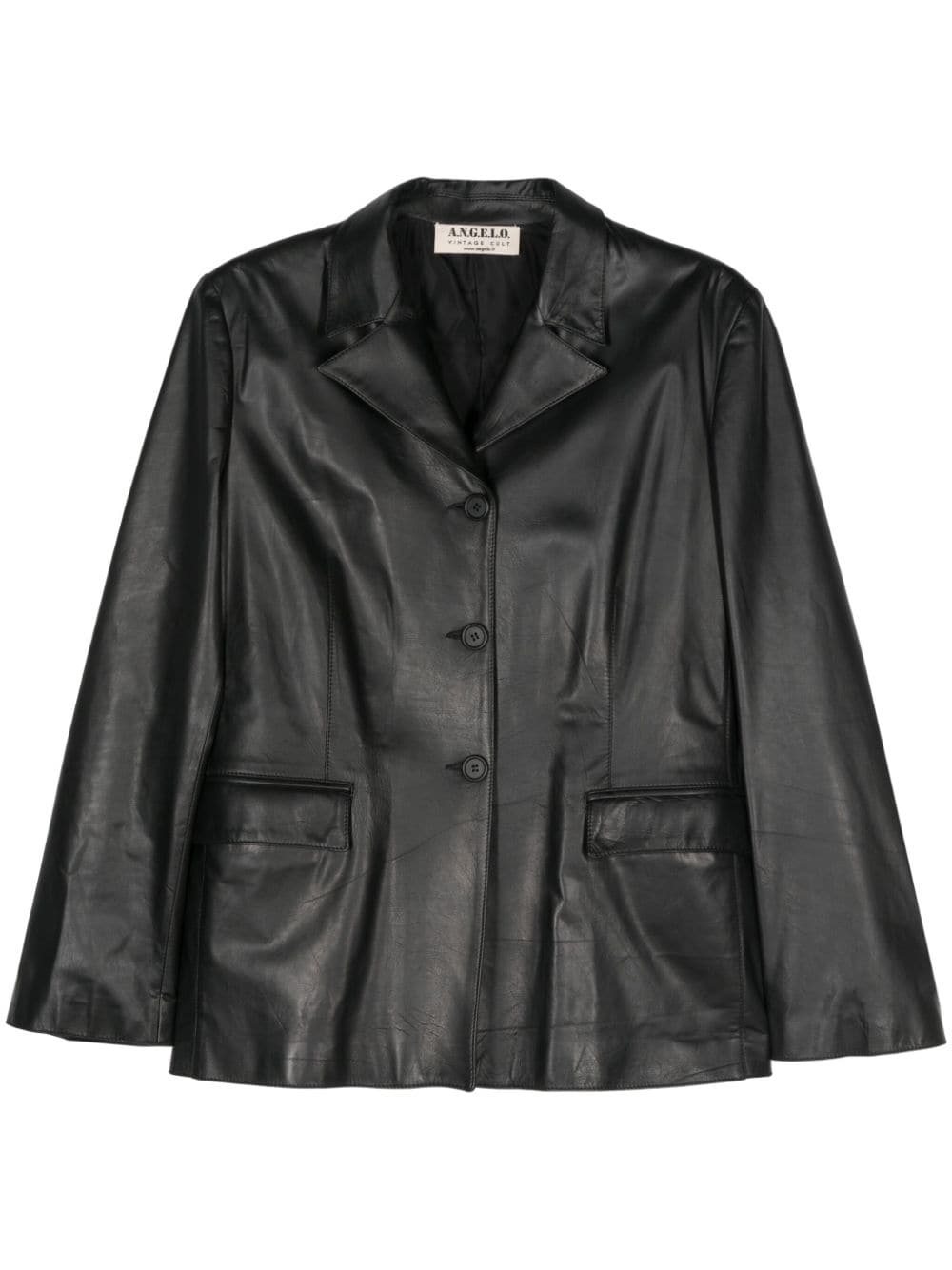 2000s peak-lapels leather jacket
