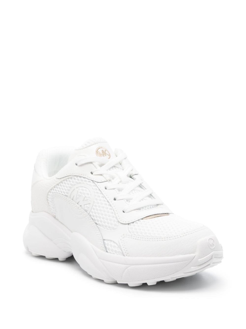 Shop Michael Michael Kors Sami Panelled Mesh Sneakers In White
