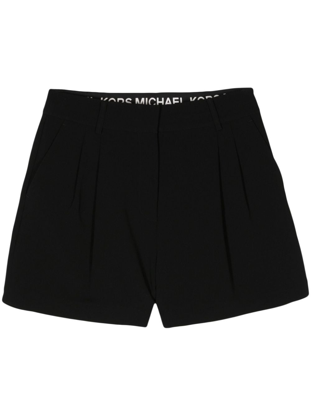 Michael Michael Kors Crepe Tailored Shorts In Black