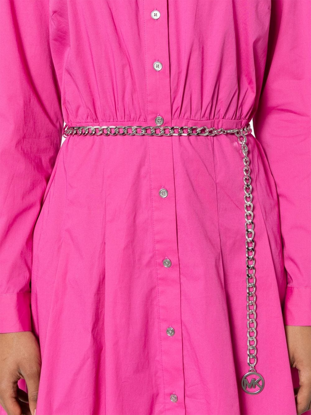 Shop Michael Michael Kors Belted Mini Shirt Dress In Pink