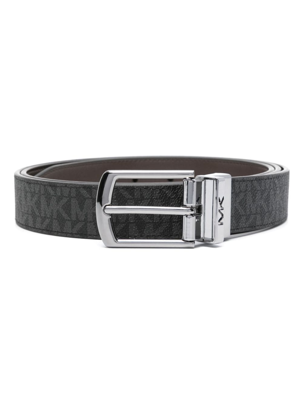 Shop Michael Kors Logo-print Reversible Belt In Black
