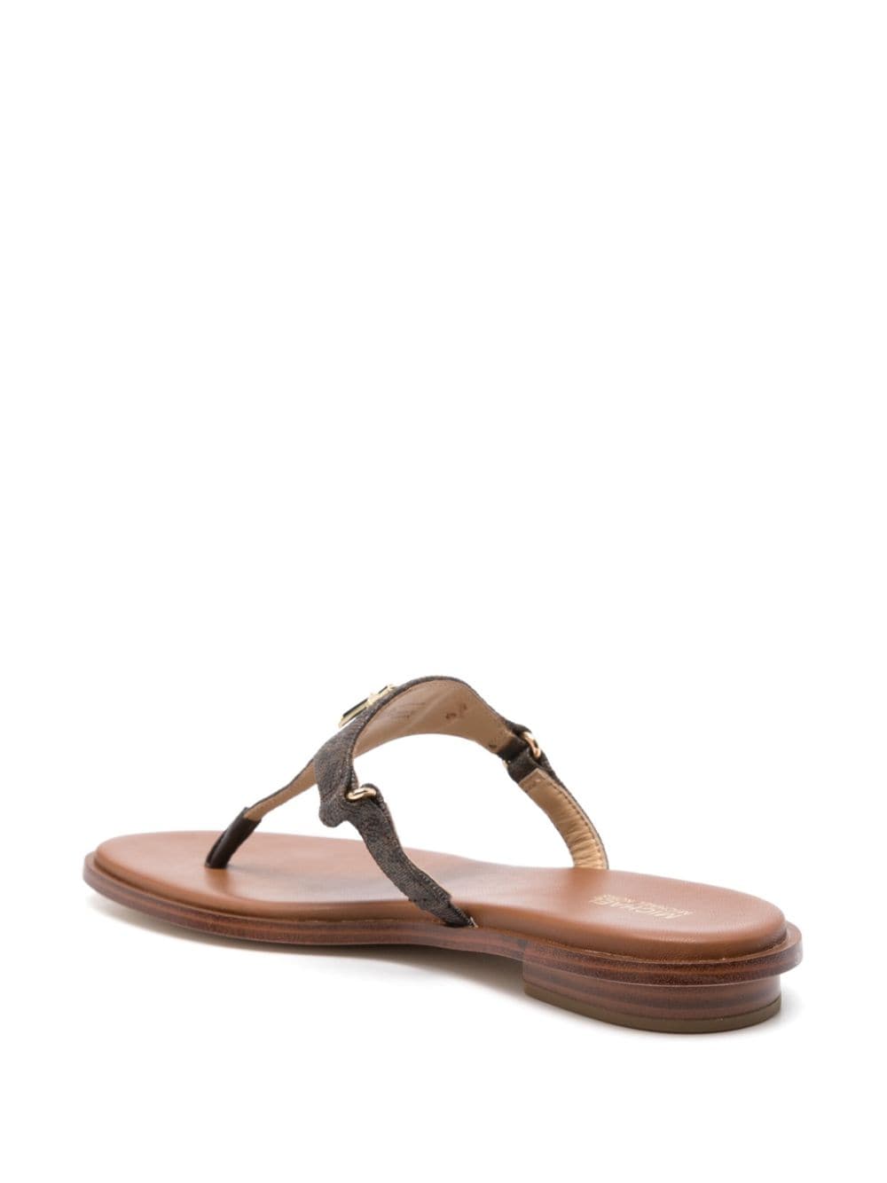 Shop Michael Michael Kors Jillian Logo-plaque Sandals In Brown