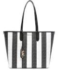 Michael Michael Kors large Eliza striped tote bag - Black