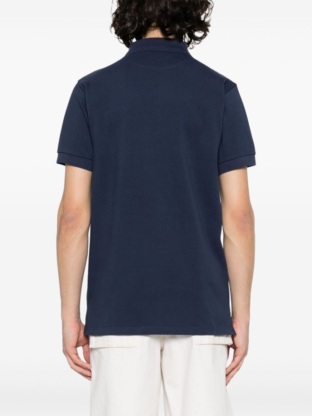 Shop Bally Logo-embroidered Piqué Polo Shirt In Blue