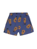 Bobo Choses guitar-motif cotton shorts - Blue