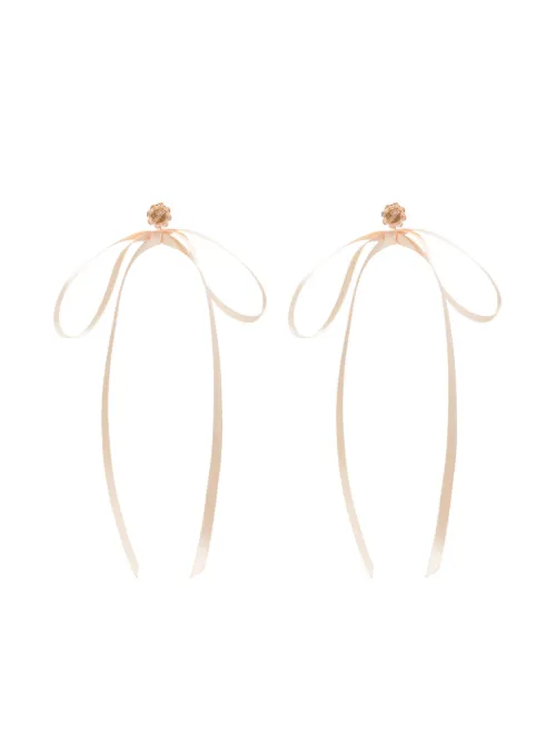 Puces d'oreilles Bow Ribbon à perles - Simone Rocha - Modalova