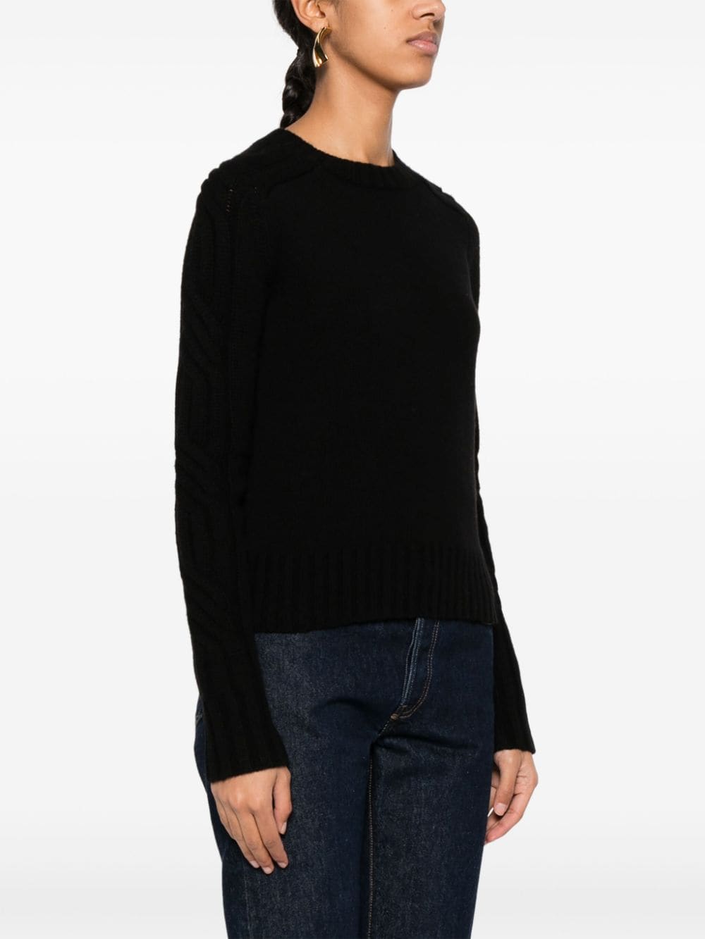 Shop Max Mara Knitted Cashmere Jumper In Black