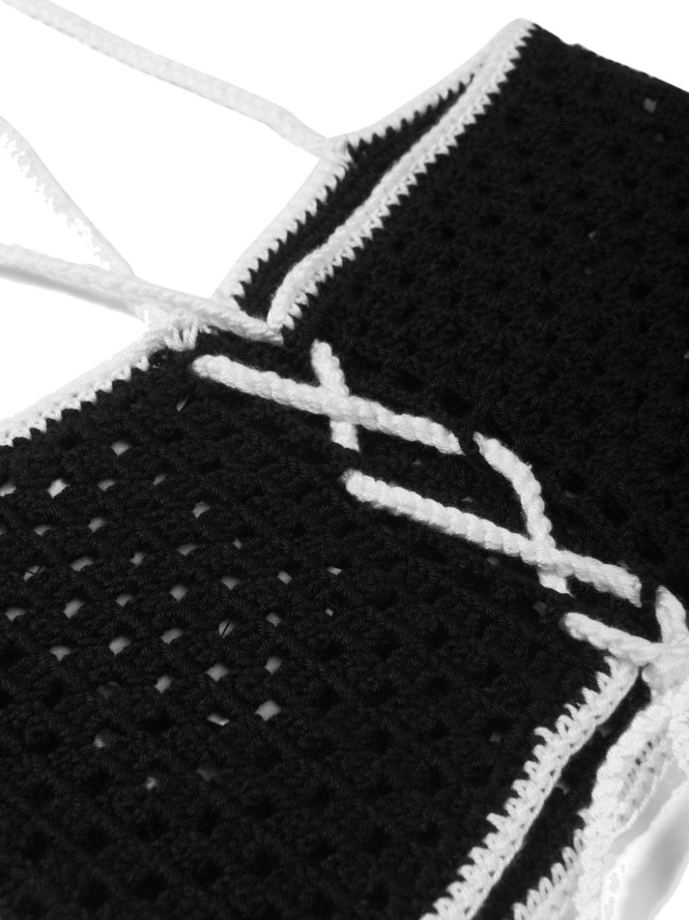 Shop Nessi Byrd Sequin-detail Crochet Cropped Top In Schwarz