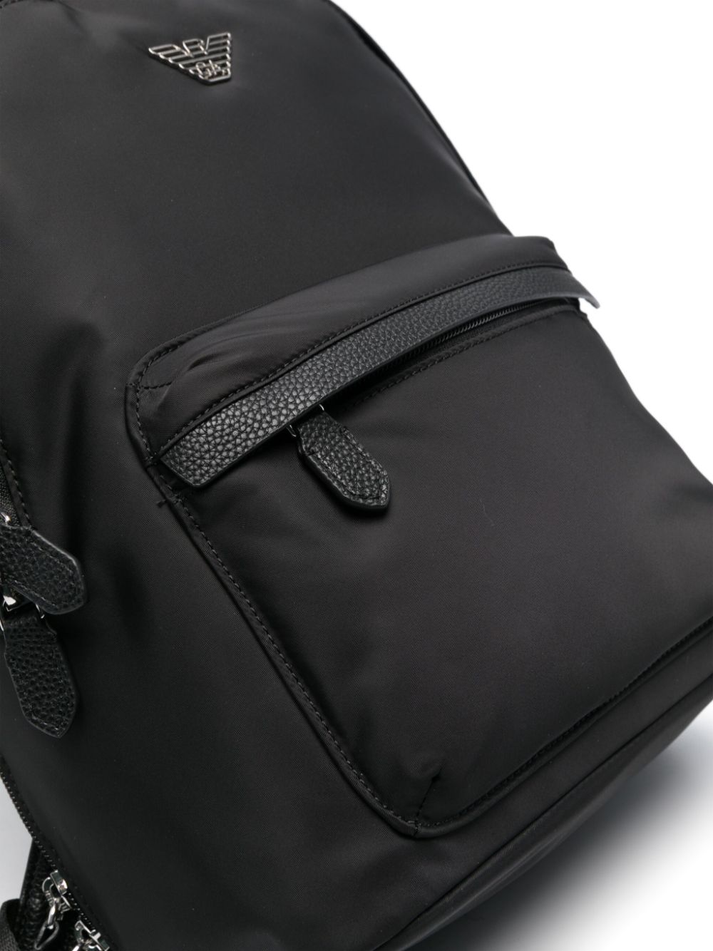 Shop Emporio Armani Logo-plaque Backpack In Black