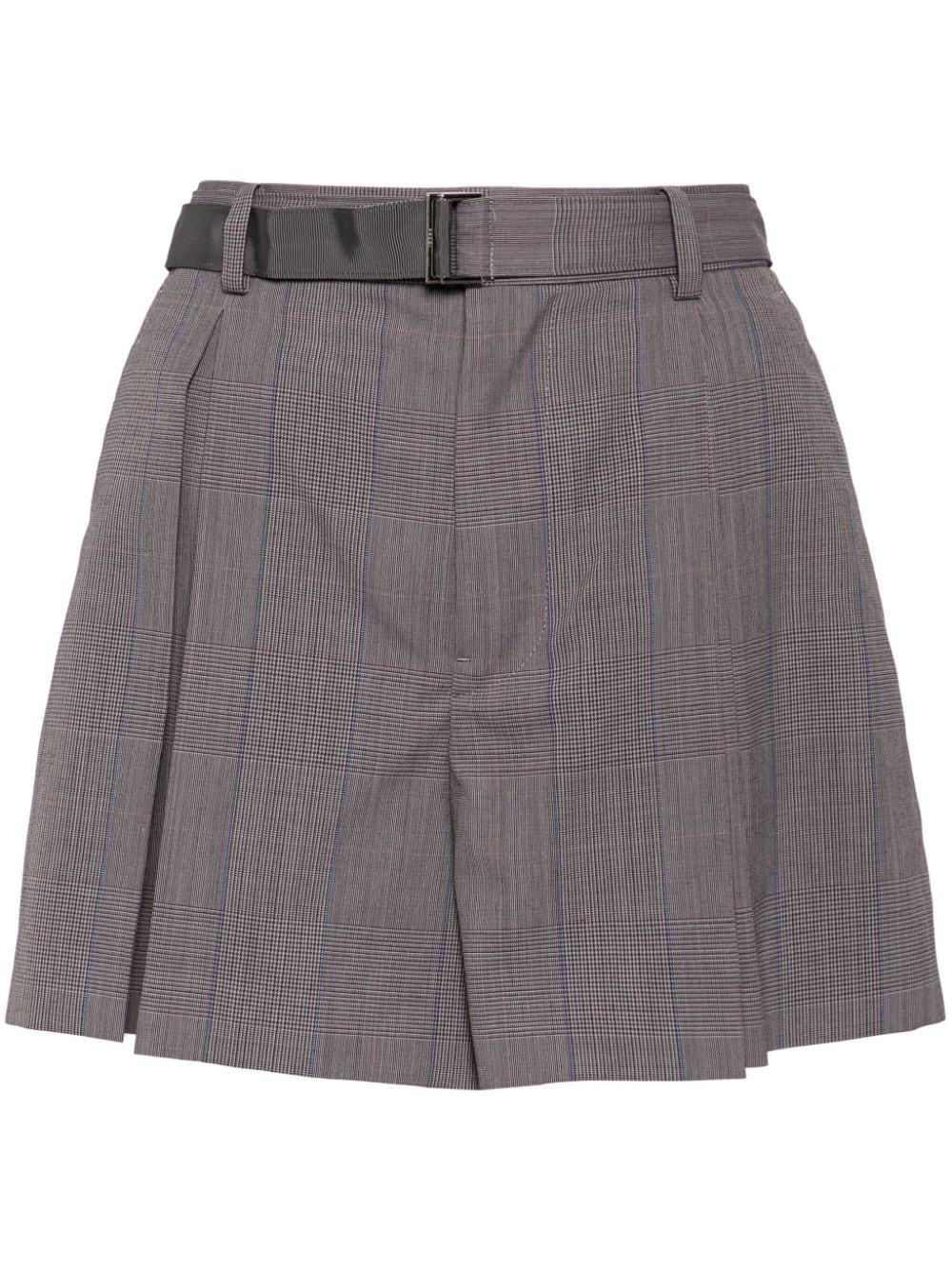 Image 1 of sacai pleated stripe-detail shorts
