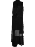 sacai sheer-panelled belted dress - Black