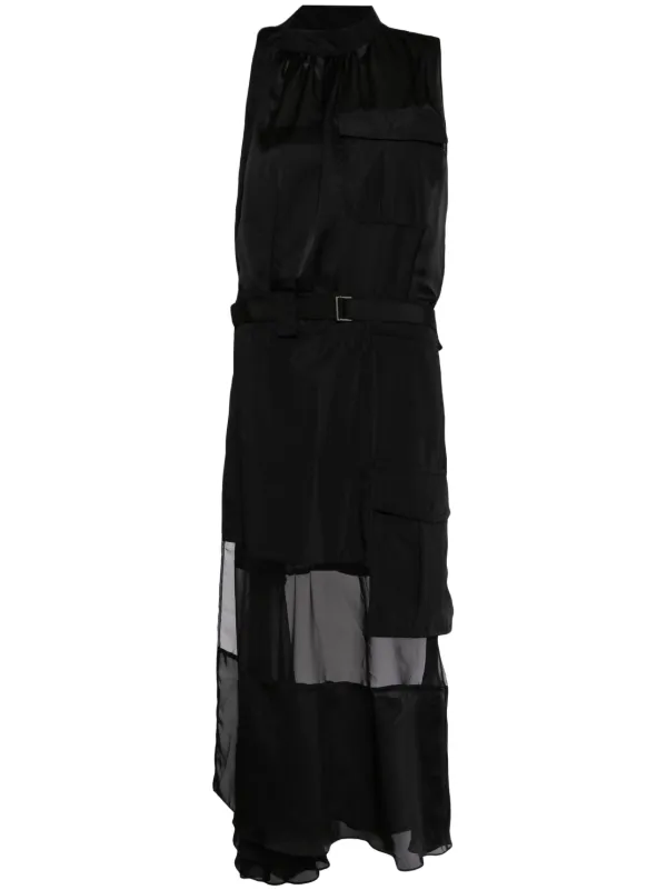Sacai シアーパネル ドレス | ブラック | FARFETCH JP