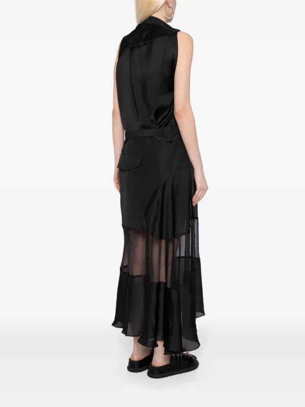 【在庫僅少】 ドレス シアーパネル Sacai | JP FARFETCH | ブラック ワンピース