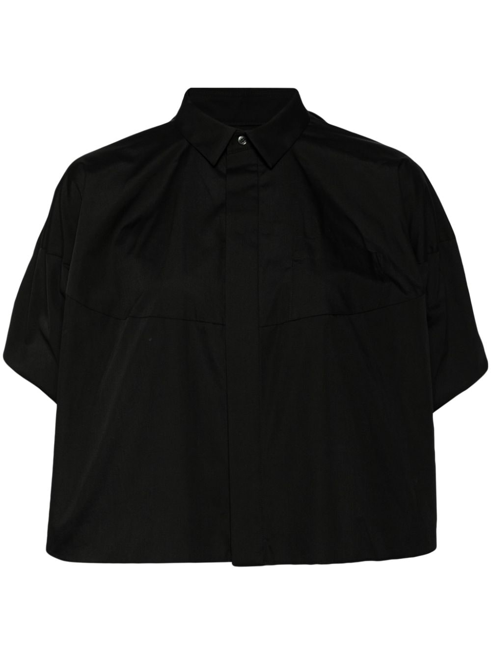 Sacai Pointed-collar Shirt In Black