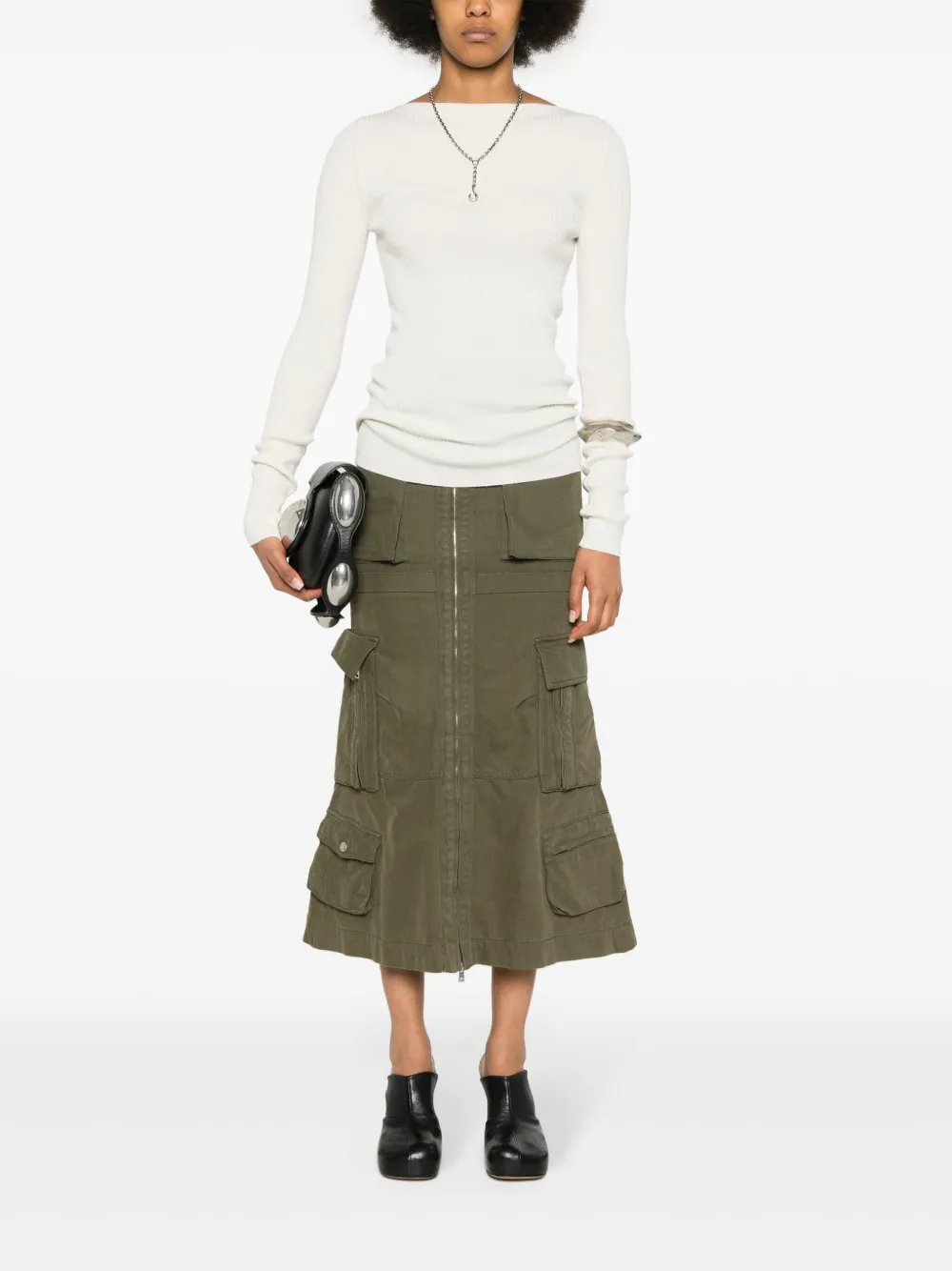 Rick Owens ribbed-knit virgin wool jumper - Beige