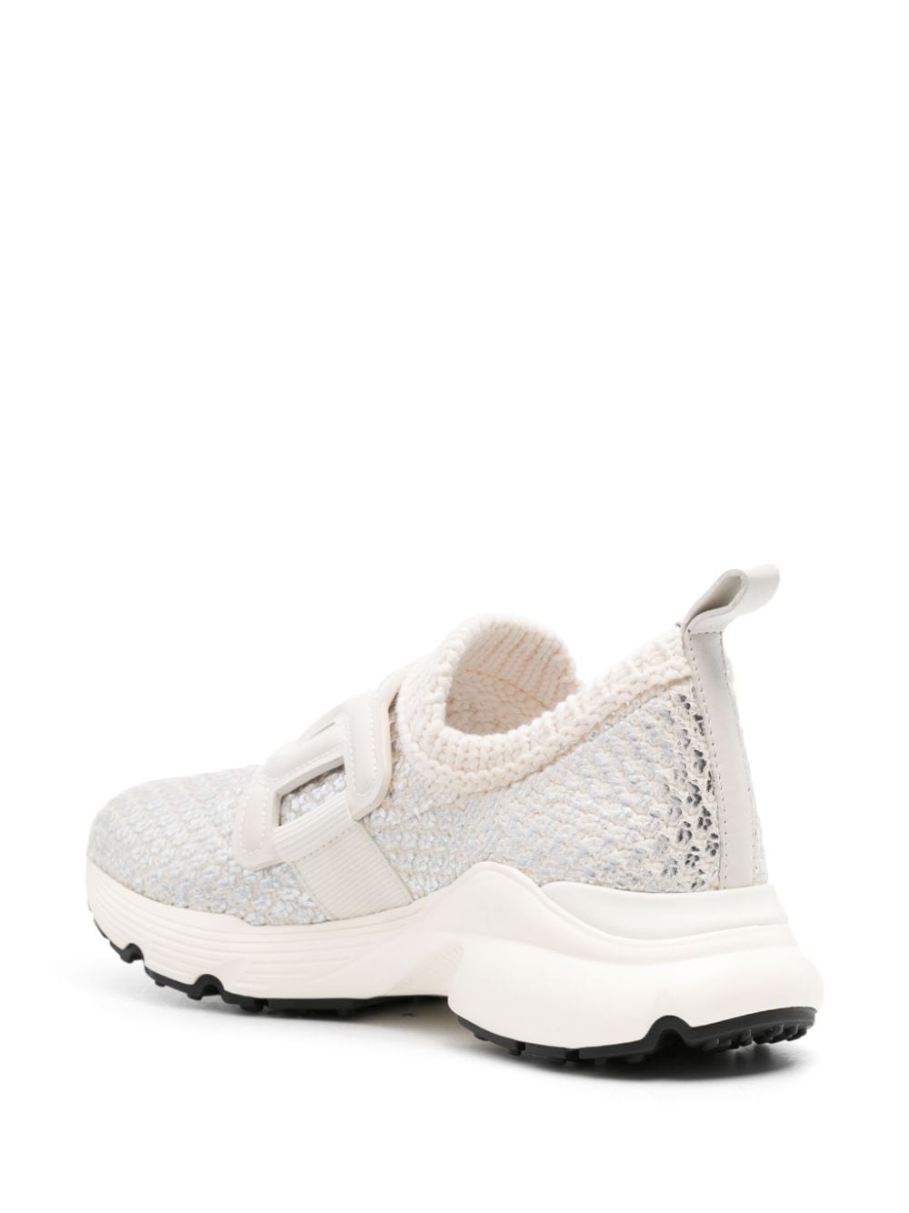 Shop Tod's Kate Metallic Slip-on Sneakers In White