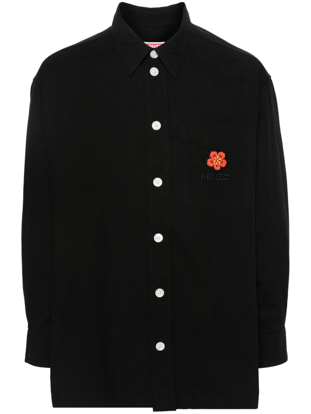 Shop Kenzo Boke Flower Cotton Shirt In Black
