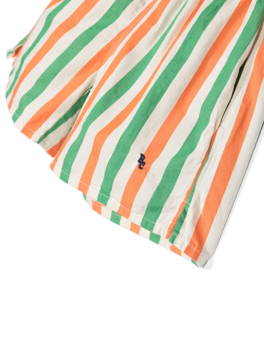 Shop Bobo Choses Striped Cotton Shorts In White