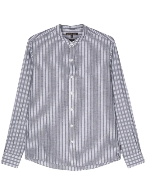 Michael Kors band-collar striped shirt