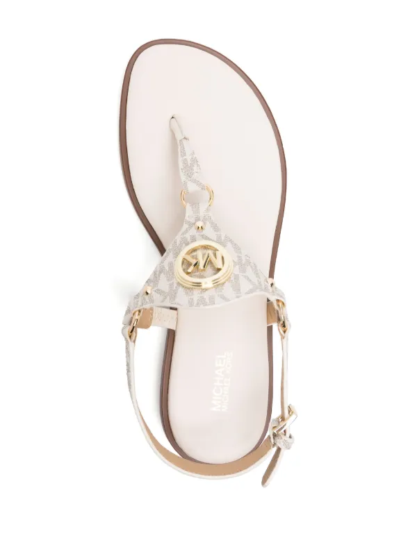 Michael kors white thong sandals on sale