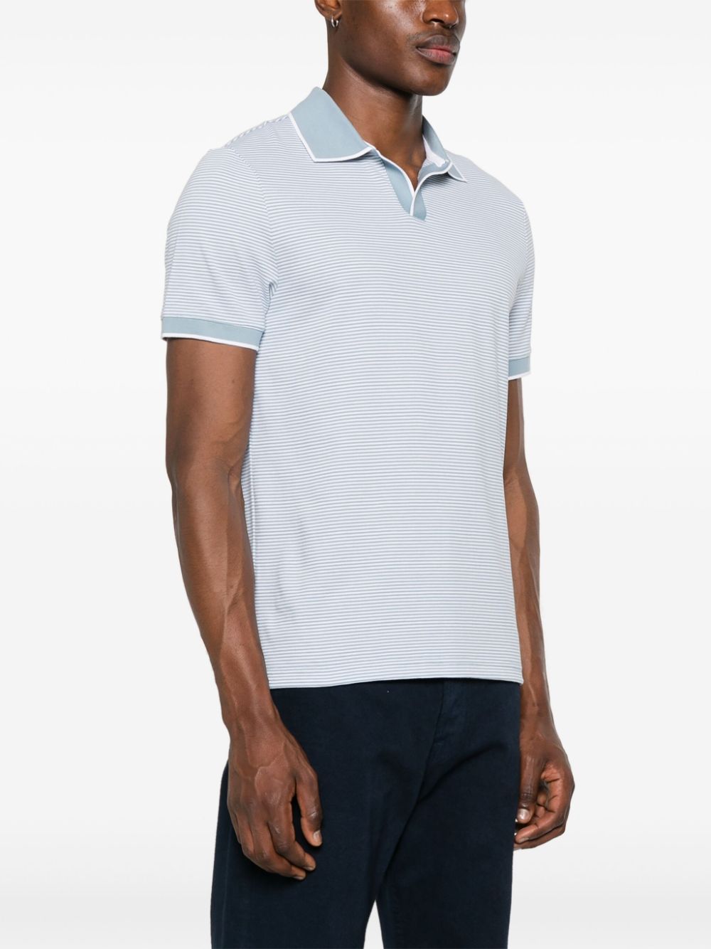 MICHAEL KORS STRIPED COTTON POLO SHIRT 