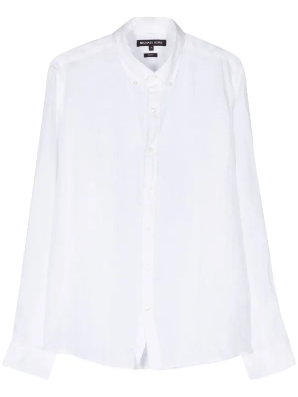 Michael Kors long sleeve Linen Shirt White FARFETCH CA