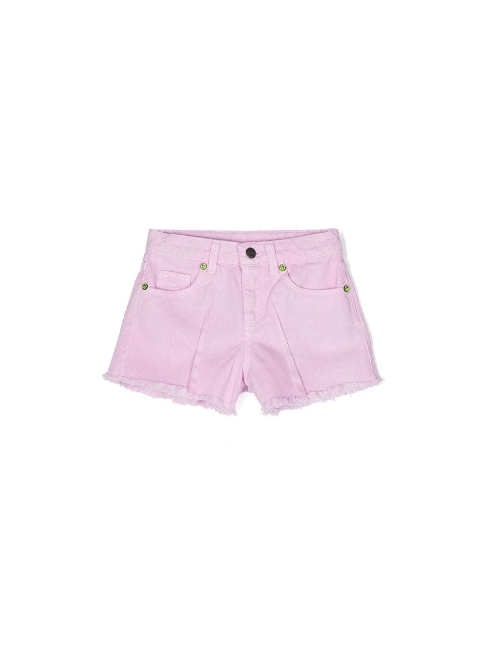 Barrow Kids' Pleat-detail Denim Shorts In Pink