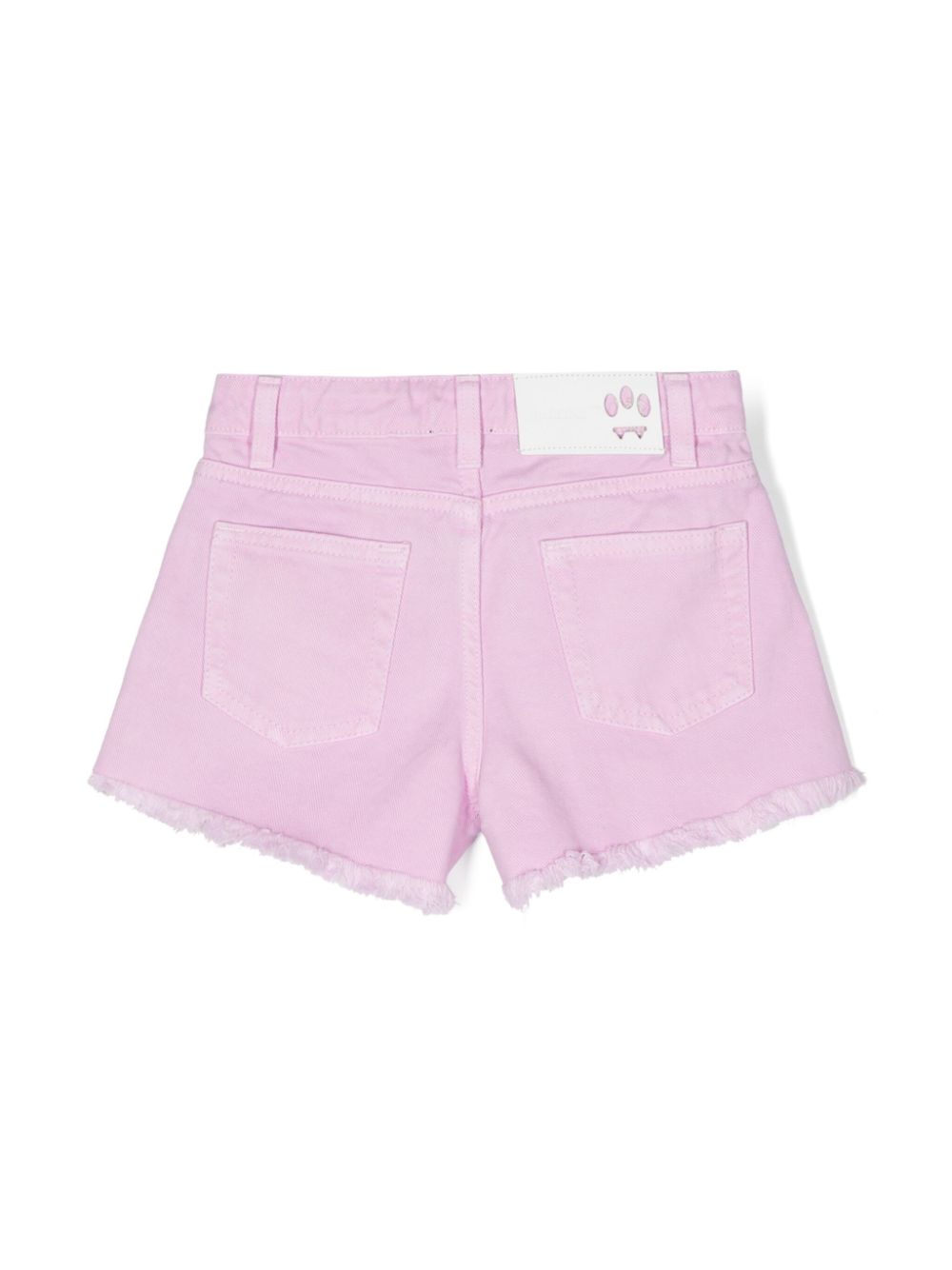 Barrow kids pleat-detail denim shorts - Pink